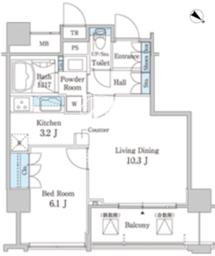 ＭＦＰＲ目黒タワー 1207 間取り図