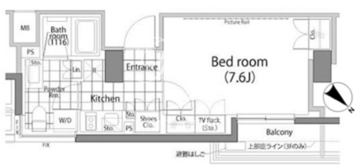 パークハビオ中目黒 311 間取り図