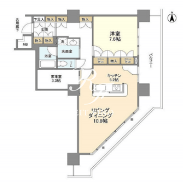 豊洲シエルタワー 1511 間取り図