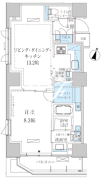 パークアクシス赤坂見附 1105 間取り図