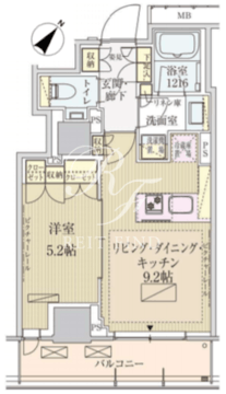 パークアクシス赤坂見附 1202 間取り図