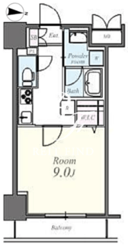 コンパル汐留 403 間取り図