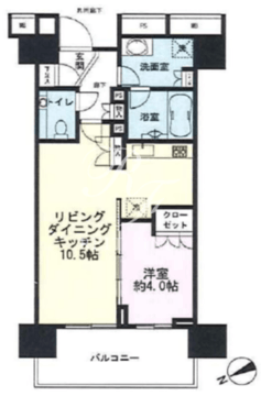 ウェリス六本木 802 間取り図