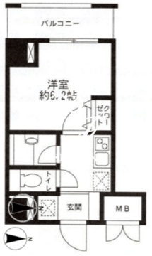 レジディア東品川 205 間取り図