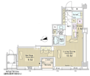 パークアクシス御成門 1408 間取り図
