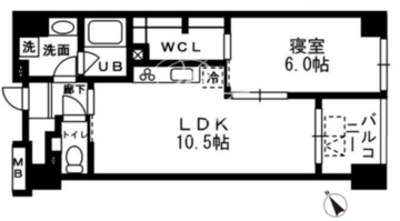 レジディア日本橋浜町 602 間取り図