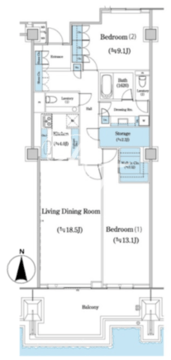 二番町テラス 909 間取り図