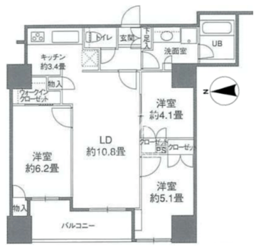 カスタリアタワー品川シーサイド 809 間取り図