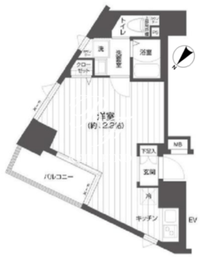 メイクスデザイン渋谷本町 201 間取り図
