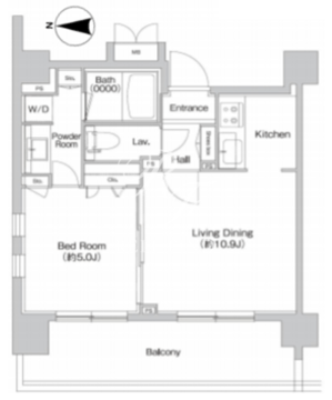 プライムアーバン神楽坂 1004 間取り図