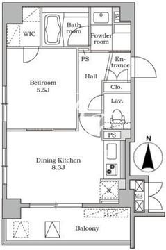 レジディア大井町2 801 間取り図