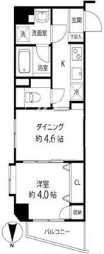 デュオステージ白金高輪 204 間取り図