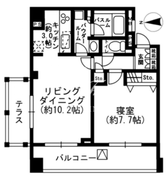 レジディア四谷三丁目 1002 間取り図