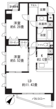レジディア三軒茶屋2 401 間取り図