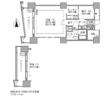 アクティ汐留 1811 間取り図