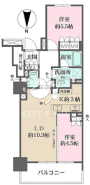プライムパークス品川シーサイドザ ・タワー 302 間取り図