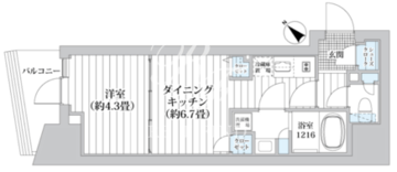 ライオンズフォーシア五反田 804 間取り図