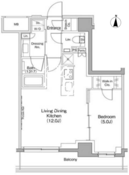 ザ・パークハビオ住吉 409 間取り図