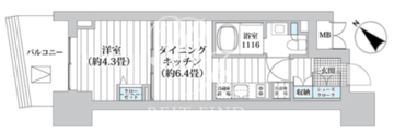 ライオンズフォーシア五反田 1202 間取り図