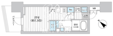 ライオンズフォーシア五反田 303 間取り図