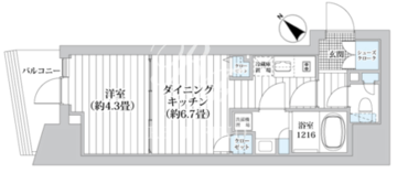 ライオンズフォーシア五反田 304 間取り図