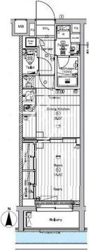 プレミアムキューブ新宿中井 203 間取り図