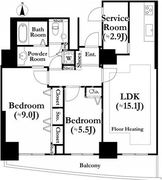 河田町ガーデン 1-1209 間取り図