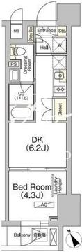 JP noie 門前仲町 402 間取り図