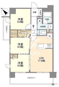 ジニア浅草 601 間取り図