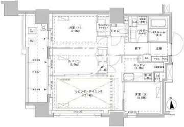 パークスフィア牛込神楽坂 704 間取り図