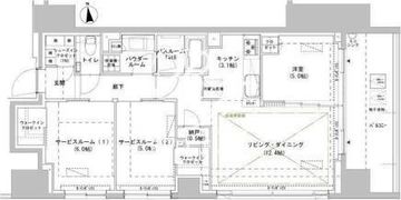 パークスフィア牛込神楽坂 1105 間取り図