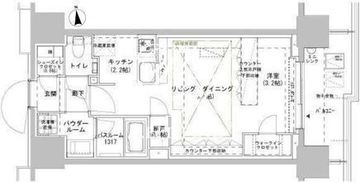 パークスフィア牛込神楽坂 1208 間取り図