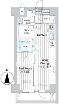 Ｌ・ＢＡＳＥ押上 S-608 間取り図