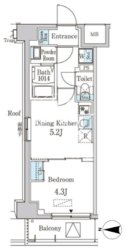 グランパセオ清澄白河 1002 間取り図