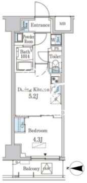 グランパセオ清澄白河 502 間取り図