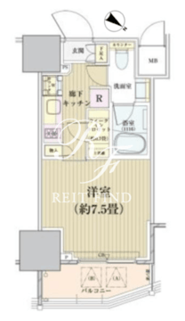 パークリュクス白金高輪 1208 間取り図