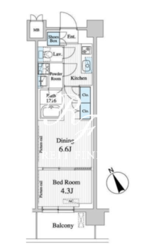 プレノ清澄庭園 323 間取り図