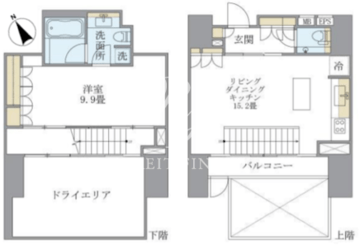 アパートメンツタワー麻布十番 102 間取り図