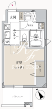 プライマル月島 406 間取り図