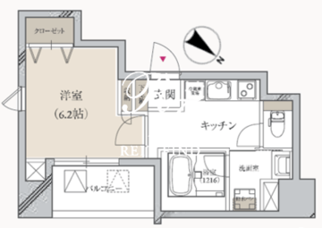 プライマル月島 705 間取り図
