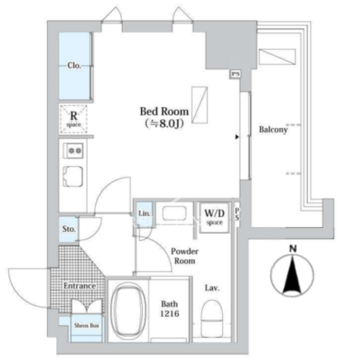 JP noie 錦糸町 308 間取り図