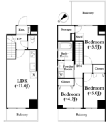 パークキューブ上野桜木 702 間取り図