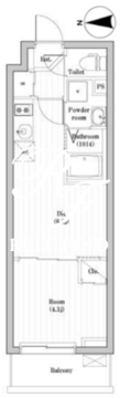 ハーモニーレジデンス東京巣鴨ウエスト 405 間取り図