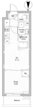 ハーモニーレジデンス東京巣鴨ウエスト 407 間取り図