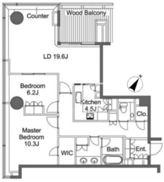 北の丸スクエアザ・テラス 1612 間取り図