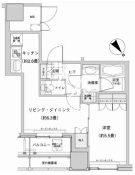 ウエストパークタワー池袋 1201 間取り図