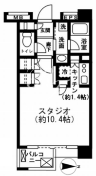 レジディア新宿イースト2 201 間取り図