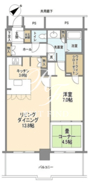 トルナーレ日本橋浜町 4307 間取り図