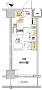 リビオメゾン戸越銀座 204 間取り図