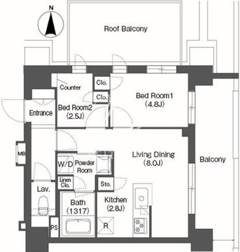 コンフォリア森下サウス 1003 間取り図
